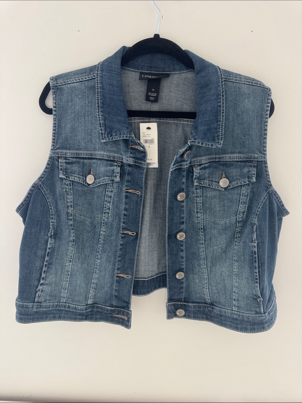 Lane Bryant Blue Denim Sleeveless Jacket Vest